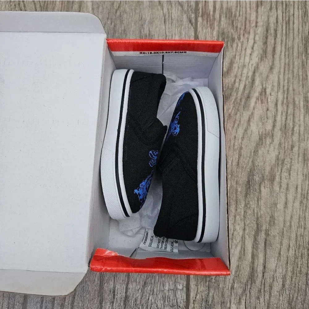 Rockland Black and Blue Dragon Slip On Shoes Size 4T